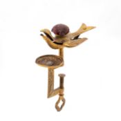 A VICTORIAN BRASS HEMMING BIRD SEWING CLAMP, BY CHARLES WATERMAN