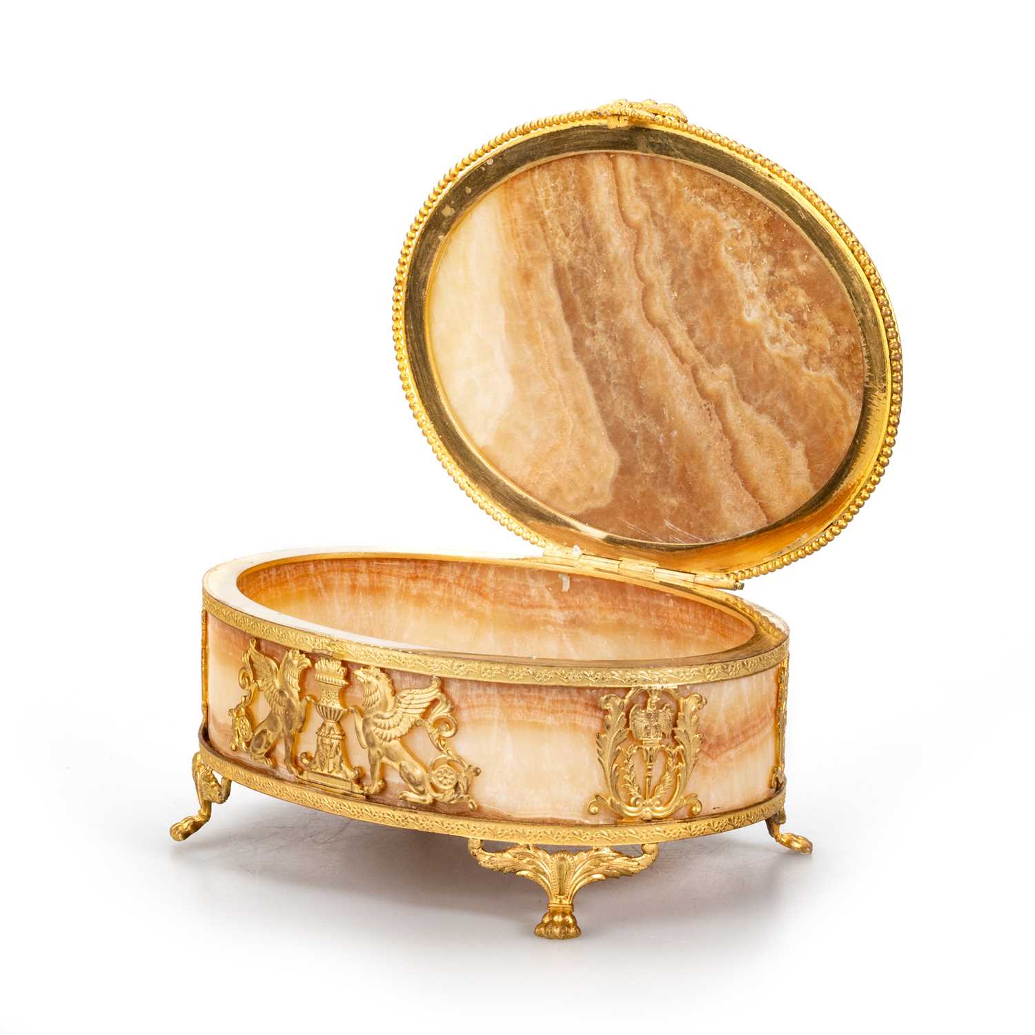 A GILT-METAL MOUNTED MARBLE CASKET, CIRCA 1900 - Image 2 of 2