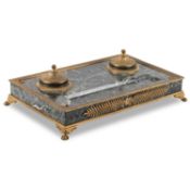 AN EMPIRE STYLE ORMOLU-MOUNTED MARBLE DESK STAND, 19TH CENTURY