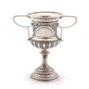 A GEORGE V SILVER TWO-HANDLED TROPHY CUP