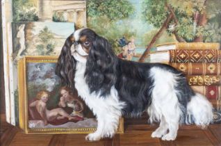 MA (20TH CENTURY) PORTRAIT OF A KING CHARLES SPANIEL