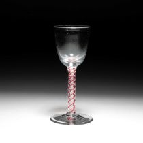 A DUTCH COLOUR-TWIST WINE GLASS, LATE 18TH CENTURY