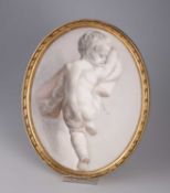 A CONTINENTAL PORCELAIN OVAL PLAQUE, 19TH CENTURY