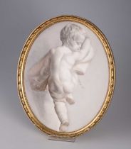 A CONTINENTAL PORCELAIN OVAL PLAQUE, 19TH CENTURY