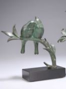 ANDRÉ VINCENT BECQUEREL (FRENCH, 1893-1981), A BRONZE GROUP OF TWO BIRDS ON A BRANCH