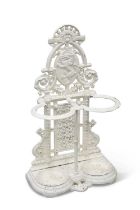 A LARGE SCOTTISH COUNTRY HOUSE PAINTED CAST IRON STICKSTAND, 19TH CENTURY