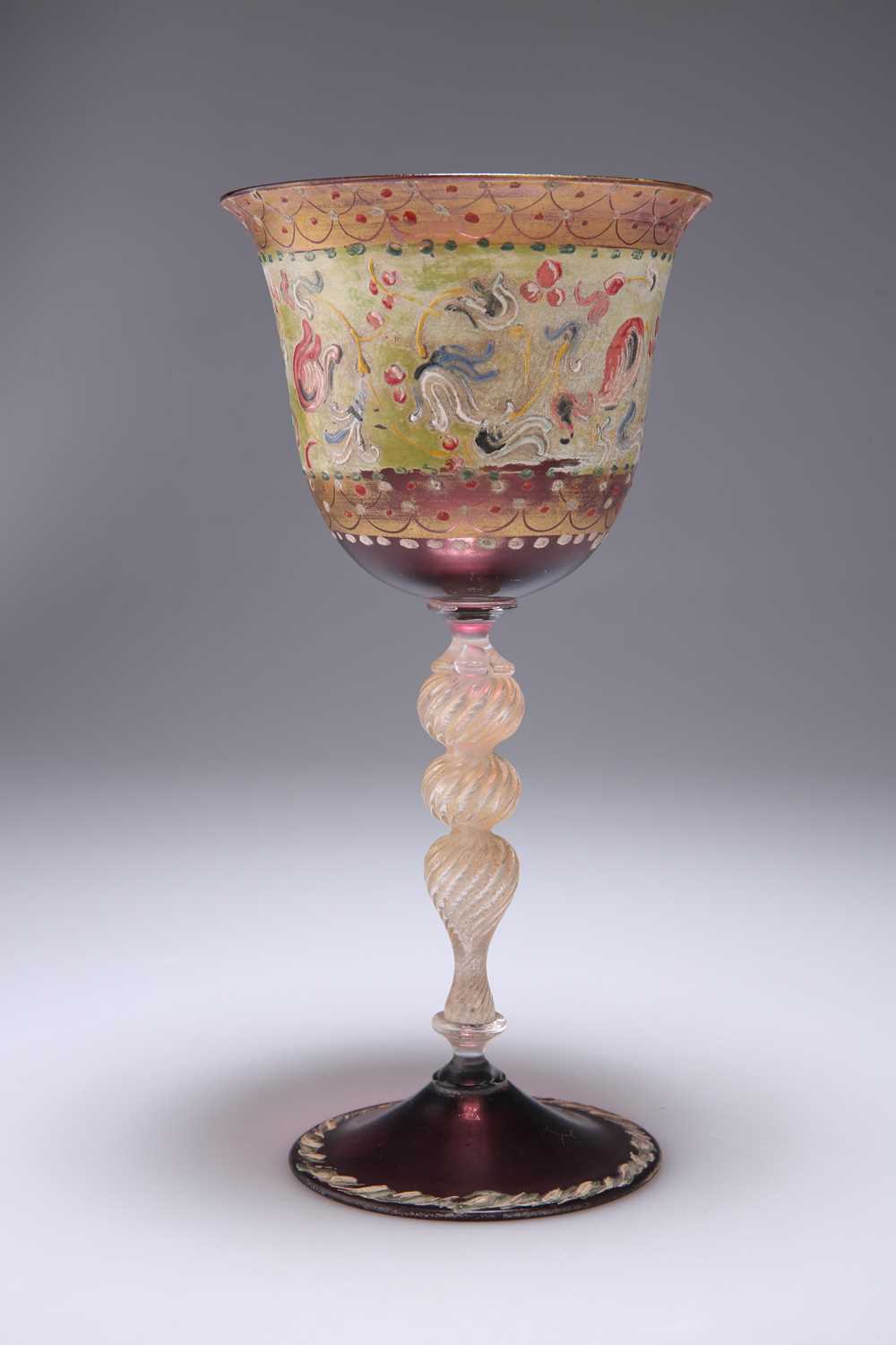 A LARGE VENETIAN MURANO GLASS GOBLET - Image 2 of 2