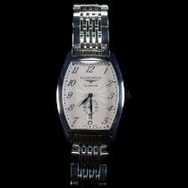 A GENTS STEEL LONGINES EVIDENZA BRACELET WATCH