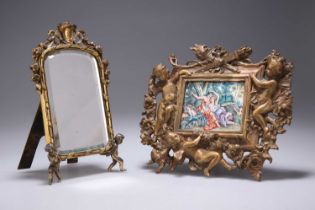 A FRENCH BRONZE-FRAMED PAINTED PORCELAIN PLAQUE, CIRCA 1900