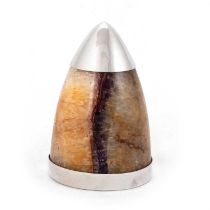 A LARGE BLUE JOHN BULLET-SHAPED PAPERWEIGHT