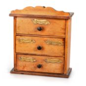 A LATE 19TH CENTURY BEECH CHEST OF SPICE DRAWERS