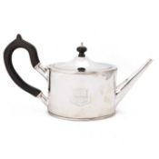 AN INDIAN COLONIAL SILVER TEAPOT