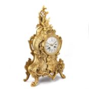 A FIRE-GILT BRONZE TABLE CLOCK, CIRCA 1875