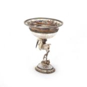A VIENNESE SILVER, ENAMEL AND ROCK CRYSTAL TAZZA, CIRCA 1890