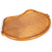 ROBERT THOMPSON OF KILBURN, A MOUSEMAN OAK TEA TRAY, CIRCA 1970