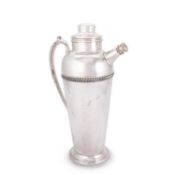 A LARGE SILVER-PLATED COCKTAIL SHAKER JUG