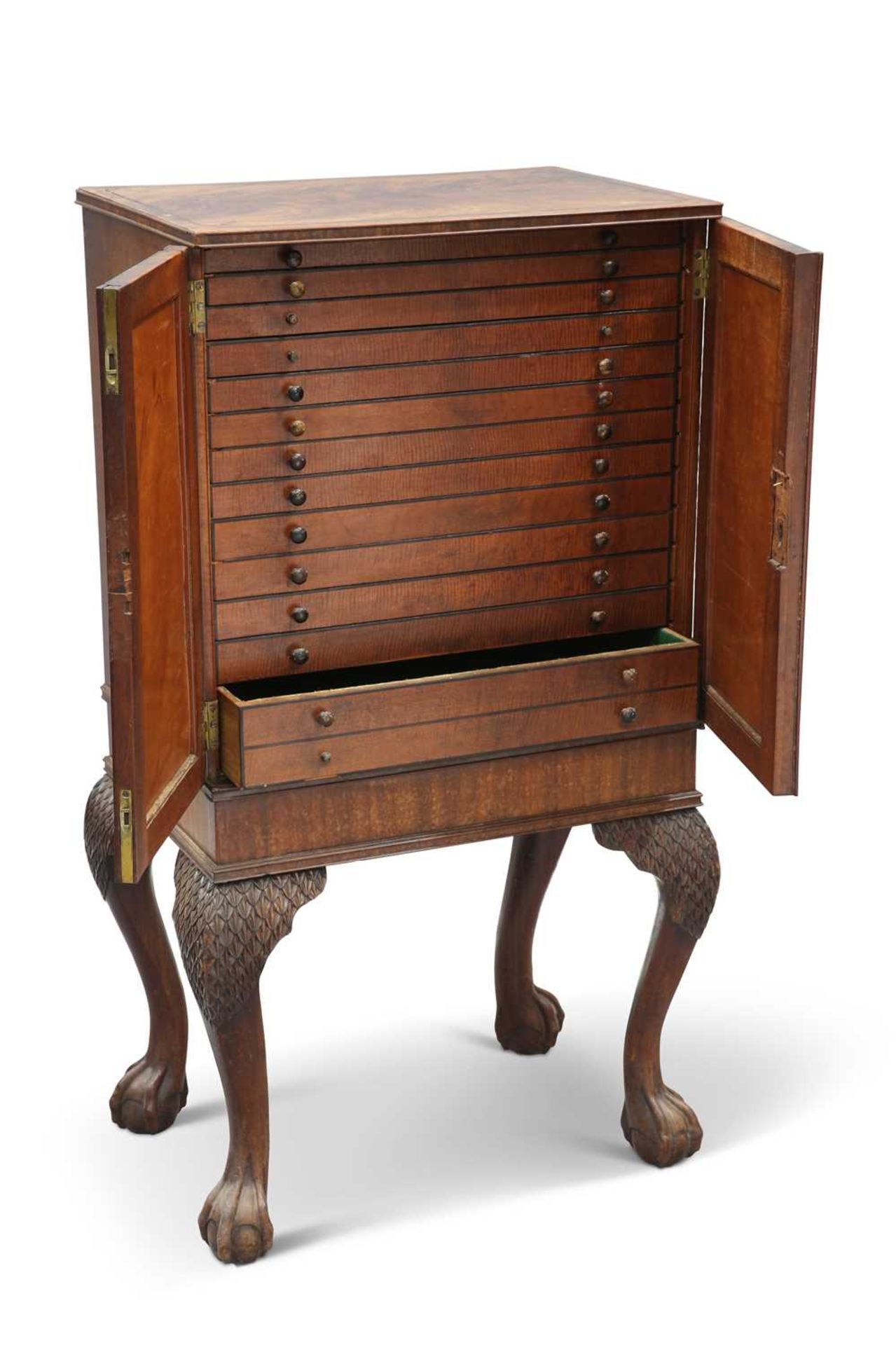 AN EBONY-STRUNG MAHOGANY COLLECTOR'S CABINET, IN IRISH STYLE, 18TH CENTURY AND LATER - Image 2 of 2