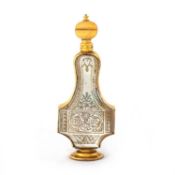 A GILT-METAL AND MOTHER-OF-PEARL SCENT BOTTLE, LATE 18TH CENTURY