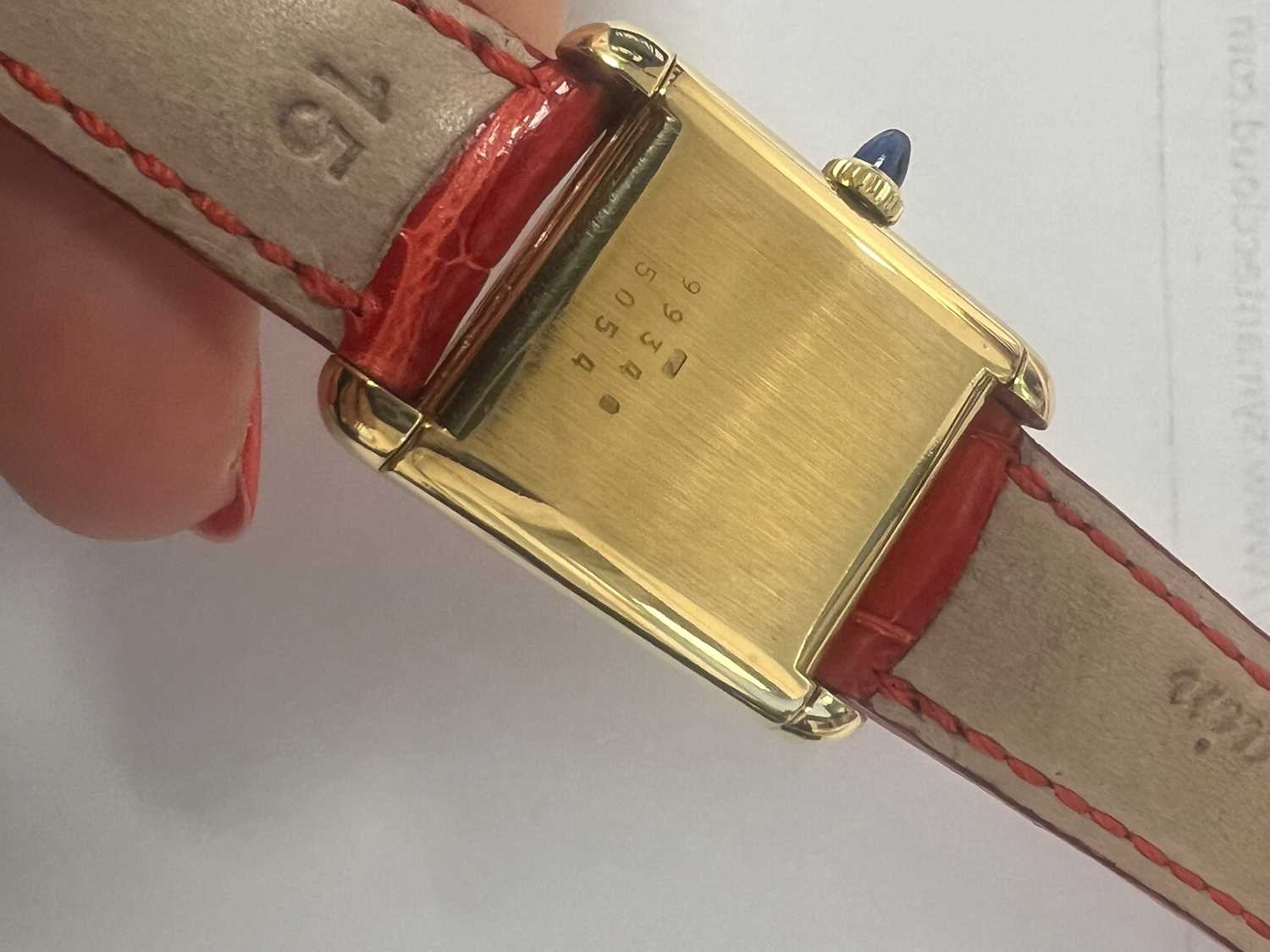 A LADY'S 18CT GOLD CHOPARD TANK STRAP WATCH - Image 8 of 8