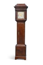AN 18TH CENTURY OAK 30-HOUR LONGCASE CLOCK, SIGNED JONAS BARBER