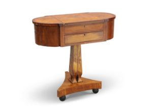 AN EARLY 19TH CENTURY SATINWOOD WORK TABLE