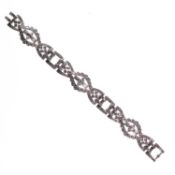 AN ART DECO STYLE DIAMOND COCKTAIL BRACELET