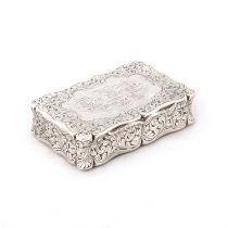 A LARGE VICTORIAN SILVER TABLE SNUFF BOX