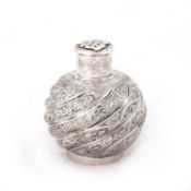 A LATE 19TH CENTURY CHINESE SILVER TEA CADDY