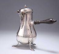 AN 18TH CENTURY FRENCH SILVER CHOCOLATE POT