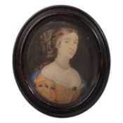 19TH CENTURY AFTER THE 18TH CENTURY ENGLISH SCHOOL PORTRAIT MINIATURE OF LADY RACHEL WRIOTHESLEY RUS