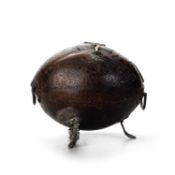 A SOUTH AMERICAN SILVER-MOUNTED COCONUT SHELL TABAQUERA, 18TH/ 19TH CENTURY