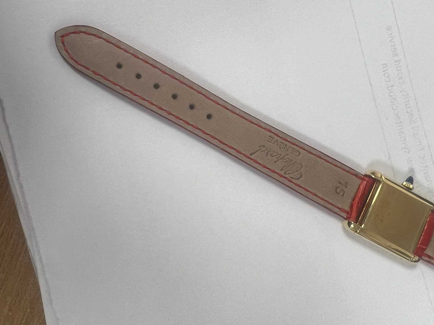 A LADY'S 18CT GOLD CHOPARD TANK STRAP WATCH - Image 3 of 8