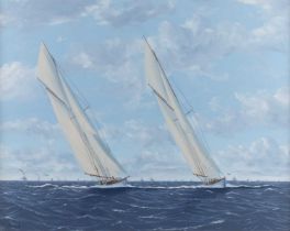 RON CHARLES MITCHELL (BORN 1960) VIGILANT VS VALKYRIE, AMERICAS CUP 1893