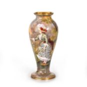 A LIMOGES ENAMEL VASE, EARLY 20TH CENTURY