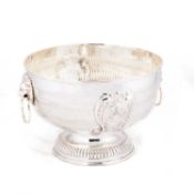 A 19TH CENTURY LARGE SILVER-PLATED BOWL
