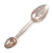 A VICTORIAN SILVER DOUBLE-ENDED MEDICINE SPOON