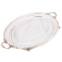 A 19TH CENTURY LARGE SILVER-PLATED TRAY