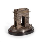 A 19TH CENTURY FRENCH GRAND TOUR BRONZE MODEL OF THE ARC DE TRIOMPHE, PARIS