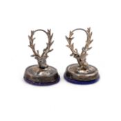 A PAIR OF GEORGE V SILVER MENU HOLDERS