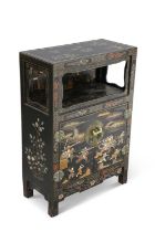 A 20TH CENTURY CHINESE LACQUER SIDE CABINET