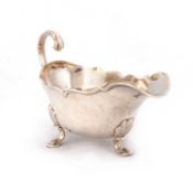 AN 18TH CENTURY FRENCH SILVER SAUCEBOAT