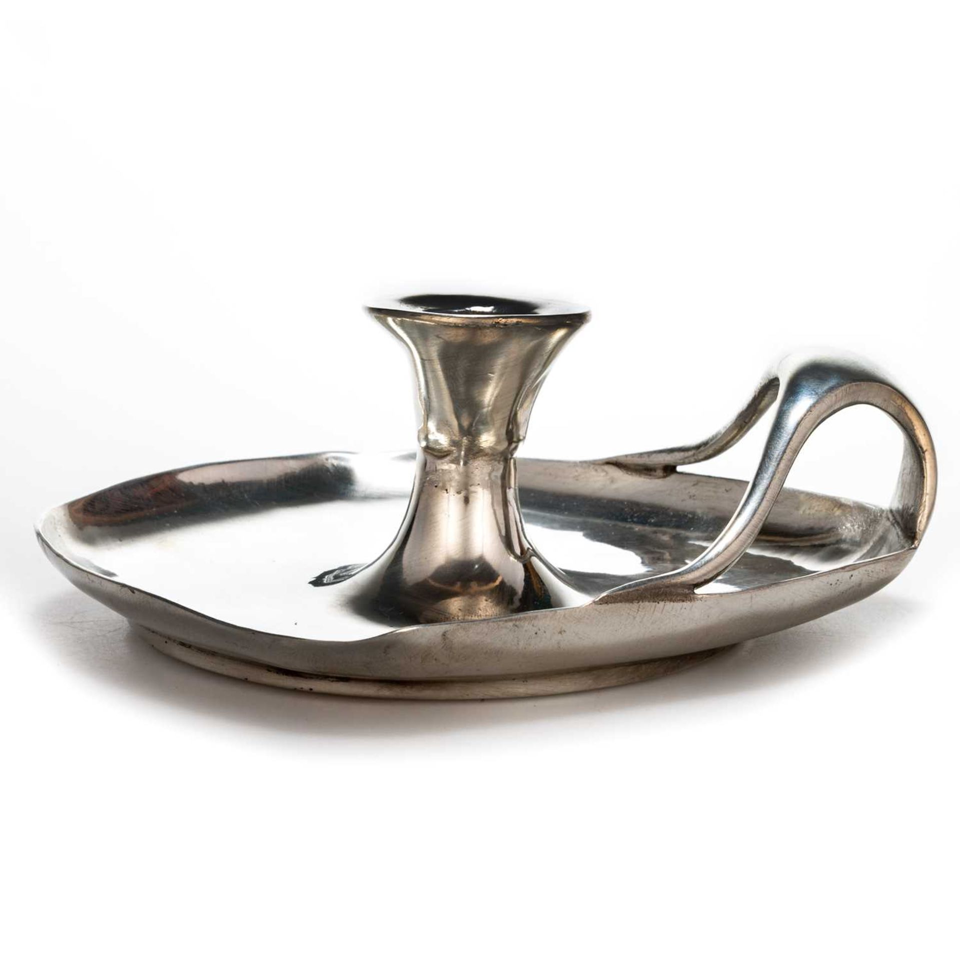 ARCHIBALD KNOX (1864-1933) FOR LIBERTY & CO, A TUDRIC PEWTER CHAMBERSTICK - Image 2 of 3