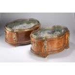 A PAIR OF NAPOLEON III GILT-METAL MOUNTED AND INLAID KINGWOOD JARDINIÈRES