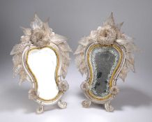 A PAIR OF VENETIAN MURANO GLASS EASEL MIRRORS, LATE 19TH/ EARLY 20TH CENTURY