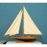 A GOOD HANDMADE WOODEN MODEL OF A BOAT