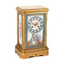 A LARGE FRENCH ORMOLU AND PORCELAIN TABLE CLOCK, CIRCA 1870, RETAILED BY TIFFANY & CO, NEW YORK