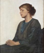 ATTRIBUTED TO HAROLD HARVEY (1878-1941) PORTRAIT STUDY OF A SEATED LADY