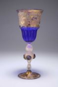 A LARGE VENETIAN MURANO GLASS GOBLET