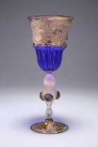 A LARGE VENETIAN MURANO GLASS GOBLET