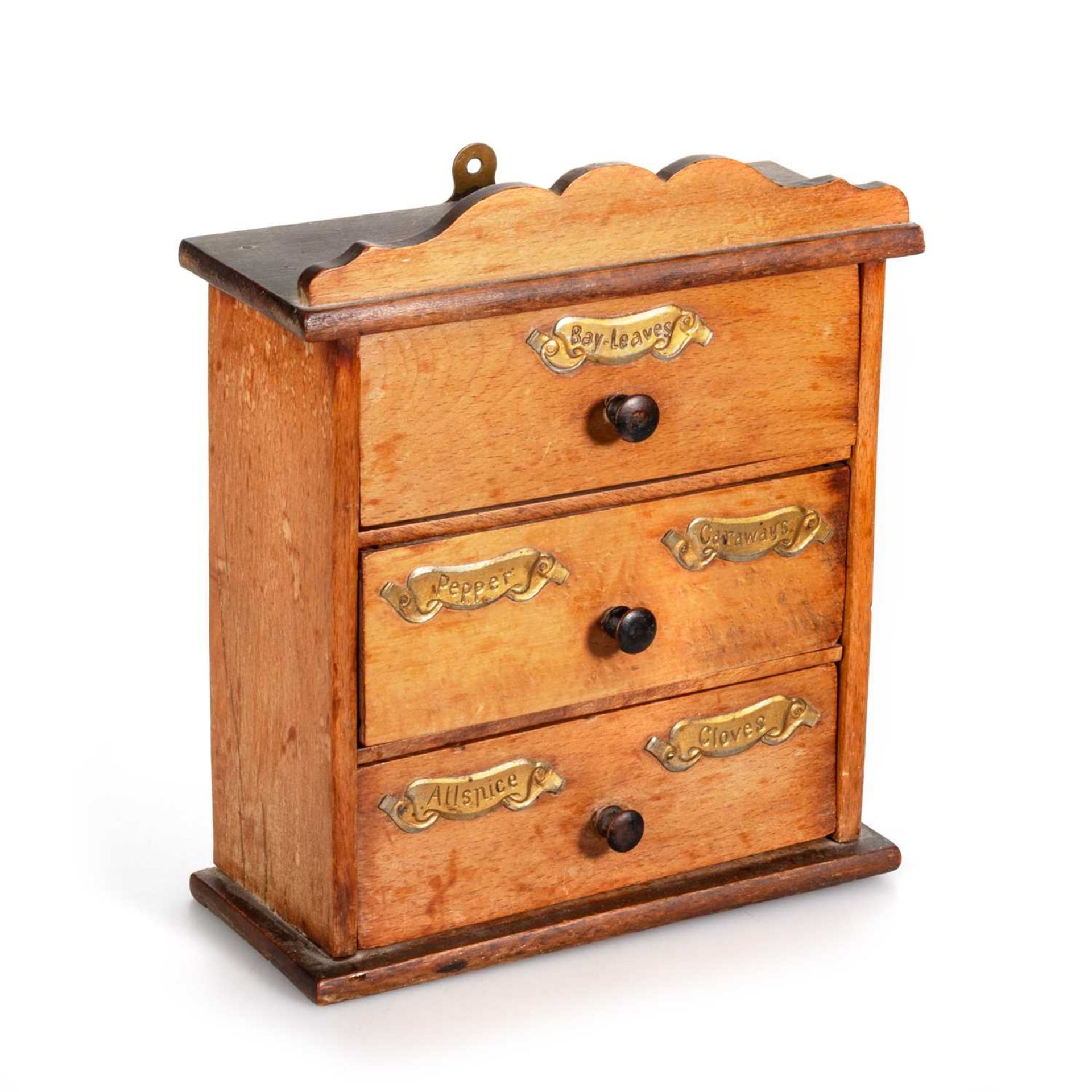 A LATE 19TH CENTURY BEECH CHEST OF SPICE DRAWERS - Image 2 of 2